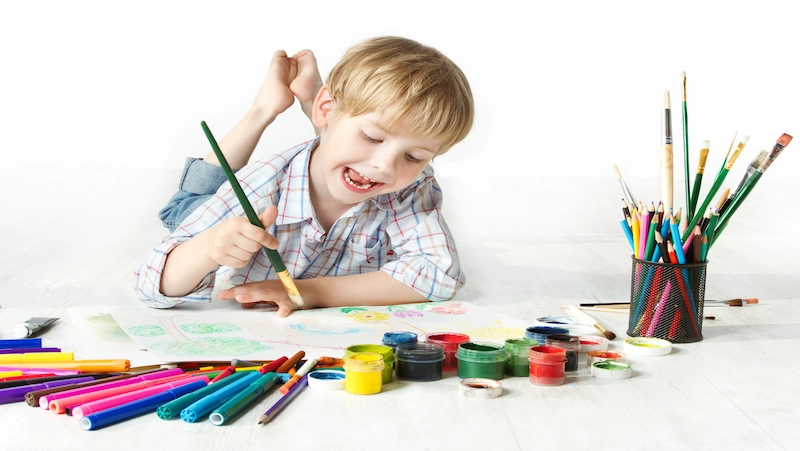 Happy kids learning